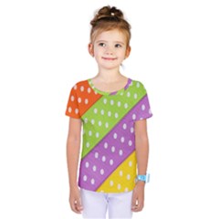 Colorful Easter Ribbon Background Kids  One Piece Tee