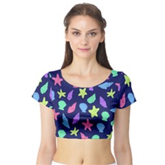 Shells Short Sleeve Crop Top (tight Fit)