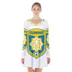 Jiangsu Suning F.C. Long Sleeve Velvet V-neck Dress