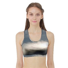 Cloud Wave Sports Bra With Border by DeneWestUK