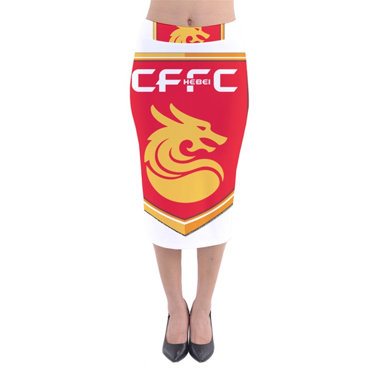 Hebei China Fortune F.C. Velvet Midi Pencil Skirt