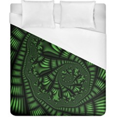 Fractal Drawing Green Spirals Duvet Cover (california King Size) by Simbadda