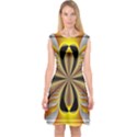 Fractal Yellow Butterfly In 3d Glass Frame Capsleeve Midi Dress View1