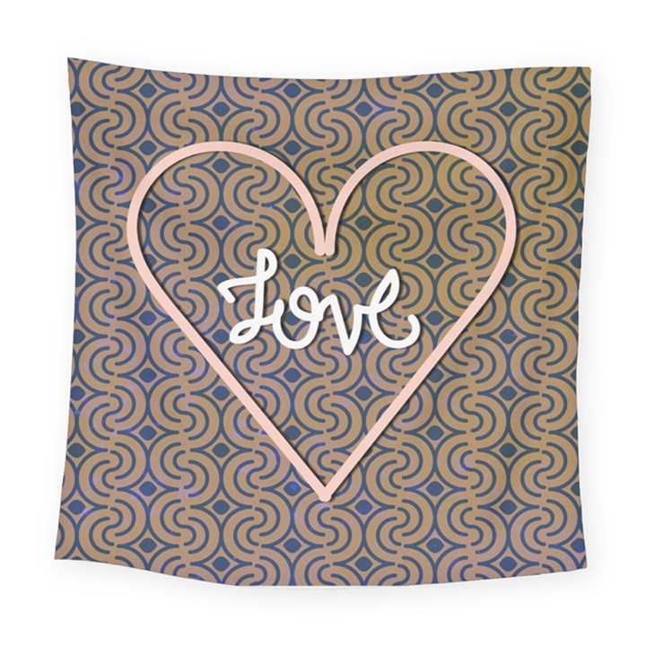 I Love You Love Background Square Tapestry (Large)