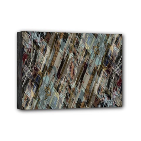 Abstract Chinese Background Created From Building Kaleidoscope Mini Canvas 7  X 5  by Simbadda