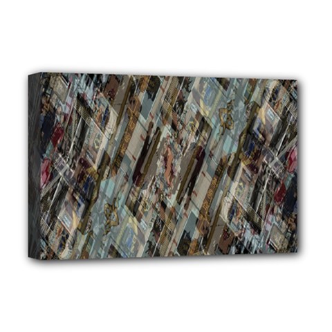 Abstract Chinese Background Created From Building Kaleidoscope Deluxe Canvas 18  X 12   by Simbadda