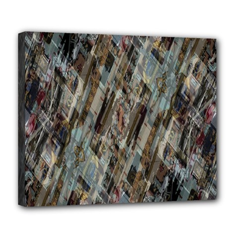 Abstract Chinese Background Created From Building Kaleidoscope Deluxe Canvas 24  X 20   by Simbadda