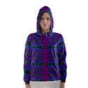 Purple Seamless Pattern Digital Computer Graphic Fractal Wallpaper Hooded Wind Breaker (Women) View1