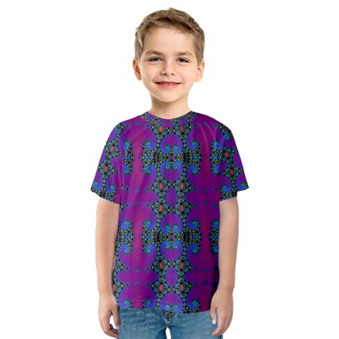 Purple Seamless Pattern Digital Computer Graphic Fractal Wallpaper Kids  Sport Mesh Tee by Simbadda