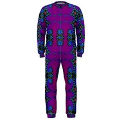 Purple Seamless Pattern Digital Computer Graphic Fractal Wallpaper Onepiece Jumpsuit (men)  by Simbadda