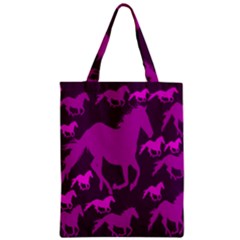 Pink Horses Horse Animals Pattern Colorful Colors Zipper Classic Tote Bag by Simbadda