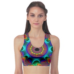 3d Glass Frame With Kaleidoscopic Color Fractal Imag Sports Bra by Simbadda