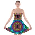 3d Glass Frame With Kaleidoscopic Color Fractal Imag Strapless Bra Top Dress View1