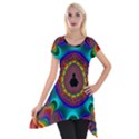 3d Glass Frame With Kaleidoscopic Color Fractal Imag Short Sleeve Side Drop Tunic View1