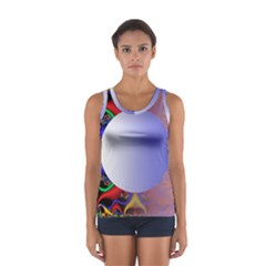 Texture Circle Fractal Frame Women s Sport Tank Top  by Simbadda