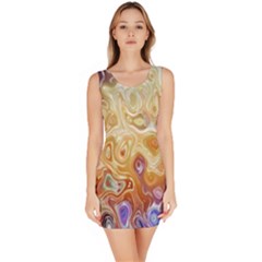 Space Abstraction Background Digital Computer Graphic Sleeveless Bodycon Dress by Simbadda