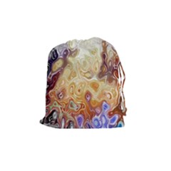 Space Abstraction Background Digital Computer Graphic Drawstring Pouches (medium)  by Simbadda