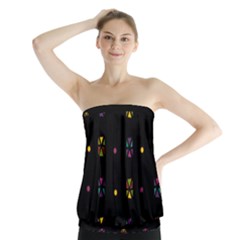 Abstract A Colorful Modern Illustration Black Background Strapless Top by Simbadda