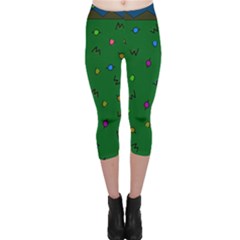 Green Abstract A Colorful Modern Illustration Capri Leggings  by Simbadda