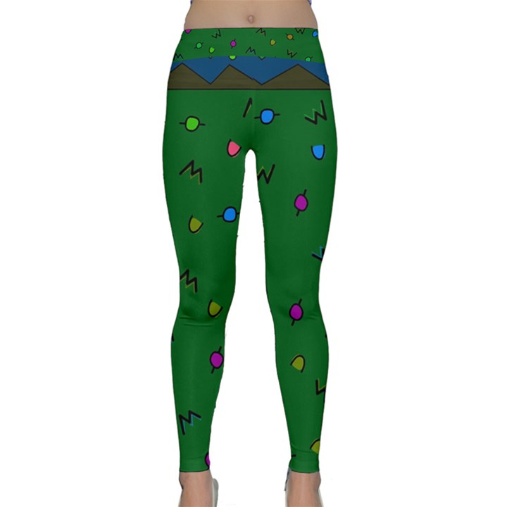 Green Abstract A Colorful Modern Illustration Classic Yoga Leggings