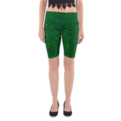 Green Abstract A Colorful Modern Illustration Yoga Cropped Leggings by Simbadda