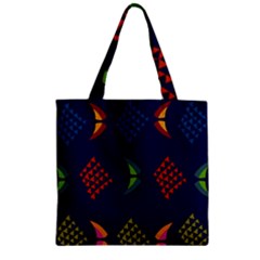 Abstract A Colorful Modern Illustration Zipper Grocery Tote Bag