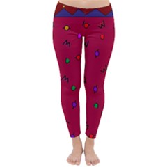 Red Abstract A Colorful Modern Illustration Classic Winter Leggings by Simbadda