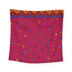 Red Abstract A Colorful Modern Illustration Square Tapestry (small)