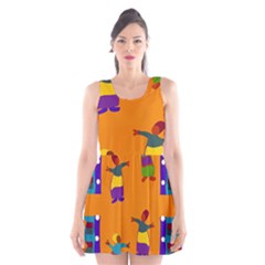 A Colorful Modern Illustration For Lovers Scoop Neck Skater Dress by Simbadda