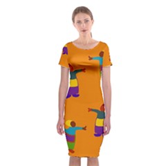 A Colorful Modern Illustration For Lovers Classic Short Sleeve Midi Dress by Simbadda