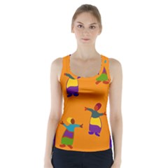 A Colorful Modern Illustration For Lovers Racer Back Sports Top by Simbadda