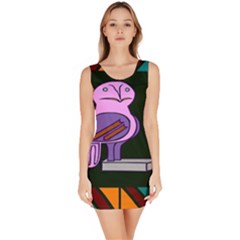 Owl A Colorful Modern Illustration For Lovers Sleeveless Bodycon Dress by Simbadda