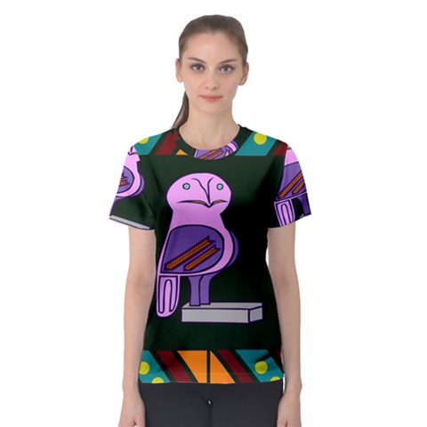 Owl A Colorful Modern Illustration For Lovers Women s Sport Mesh Tee by Simbadda