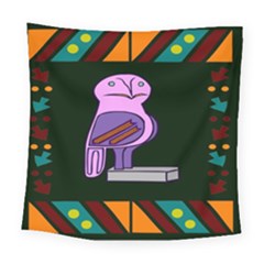 Owl A Colorful Modern Illustration For Lovers Square Tapestry (large) by Simbadda