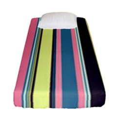 Seamless Colorful Stripes Pattern Background Wallpaper Fitted Sheet (single Size) by Simbadda