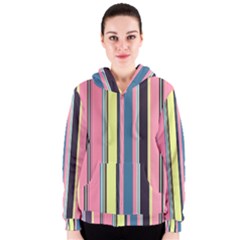 Seamless Colorful Stripes Pattern Background Wallpaper Women s Zipper Hoodie by Simbadda