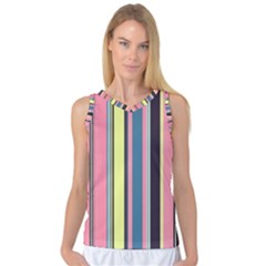 Seamless Colorful Stripes Pattern Background Wallpaper Women s Basketball Tank Top by Simbadda