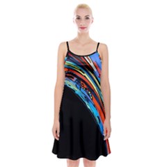 Multicolor Abstract Painting  Spaghetti Strap Velvet Dress by GabriellaDavid