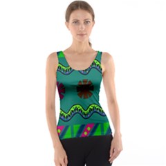 A Colorful Modern Illustration Tank Top by Simbadda