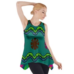 A Colorful Modern Illustration Side Drop Tank Tunic by Simbadda