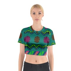 A Colorful Modern Illustration Cotton Crop Top by Simbadda