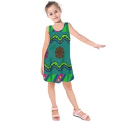 A Colorful Modern Illustration Kids  Sleeveless Dress by Simbadda