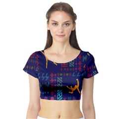 A Colorful Modern Illustration For Lovers Short Sleeve Crop Top (tight Fit) by Simbadda