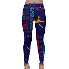 A Colorful Modern Illustration For Lovers Classic Yoga Leggings by Simbadda