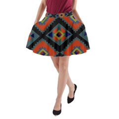 Abstract A Colorful Modern Illustration A-line Pocket Skirt by Simbadda