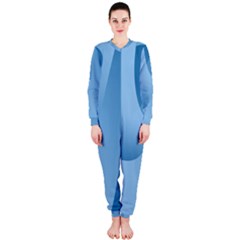 Abstract Blue Background Swirls Onepiece Jumpsuit (ladies)  by Simbadda