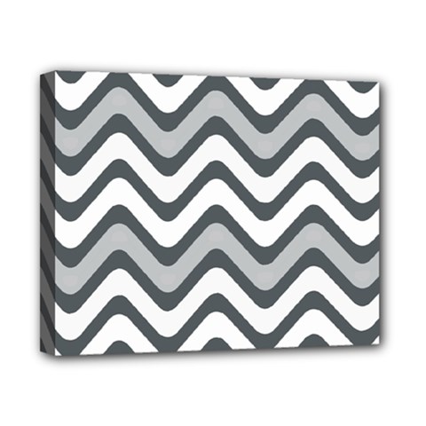 Shades Of Grey And White Wavy Lines Background Wallpaper Canvas 10  X 8  by Simbadda