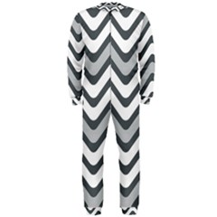 Shades Of Grey And White Wavy Lines Background Wallpaper Onepiece Jumpsuit (men)  by Simbadda