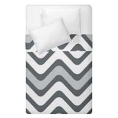 Shades Of Grey And White Wavy Lines Background Wallpaper Duvet Cover Double Side (single Size) by Simbadda