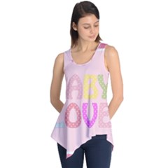 Pink Baby Love Text In Colorful Polka Dots Sleeveless Tunic by Simbadda